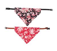TOGEVAL 2 Pcs Pet Triangle Scarf Dog Cat Bib Collar with Sweet Printed Pattern Comfortable Fit for Daily Wear and Special Occasions Suitable for Puppies and Cats Random Color