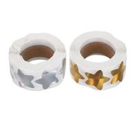 TOGEVAL 2 Rolls Gold Star Envelope Seal Stickers 1 Inch, 1000 Adhesive Appreciation Labels for Scrapbooking, Food Wrapping, Packaging, Reward Stickers for