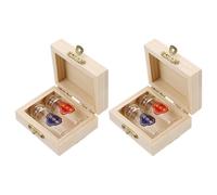 TOGEVAL 2 Set Keepsake Case Hair Memorial Box First Haircut Curl Keepsake Jar Beige Wood and Glass Optimal Protection Dual Set Convenience for Displaying in Your Living Room Or Nursery