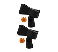 TOGEVAL 2 Sets Adjustable Mic Clip Clamp with Male to Female Adapter Microphone Holder for Wired and Wireless Mics Stable Spring Clamp for Desktop and Stand Use Secure Fit for Live
