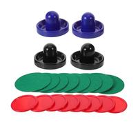 TOGEVAL 2 Sets Air Hockey Table Striker with Adhesive Felt Pads Plastic Pushers and Replacement Pucks Lightweight Indoor Game Accessories for Home Recreation and Tabletop Play