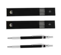 TOGEVAL 2 Sets Black Mechanical Pencils for Drawing and Carpentry, 2.0Mm Automatic Lead Marking Tools with Metal Body, Precision Lead Pencils Suitable for Sketching and Layout Tasks