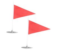 TOGEVAL 2 Sets Golf Hole Cup and Flag Kit Stainless Steel Portable Practice Putting Equipment for Backyard Indoor Training with Detachable Small Flags