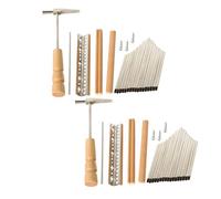 TOGEVAL 2 Sets Key Kalimba Thumb Piano Replacement Keys Bridge Saddle DIY Repair Kit with Installation Tools Metal for Beginners