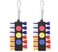 TOGEVAL 2 Sets Portable Mini Golf Tee Holders Colored Tee Holding Accessories for Golf Bag Storage for Men and Travel