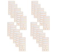 TOGEVAL 20 Sheets Orange Removable Handwritten Labels Stickers, Rectangular Paper Waterproof, Oil Resistant and Tear Resistant for Food Containers, Spice Jars, Office and Home Organisation