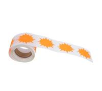 TOGEVAL 200pcs Fluorescent Burst Shape Price Tags Adhesive Labels for Retail Garage Use Bright Orange Self Adhesive Stickers High Visibility Removable DIY Craft Decorations
