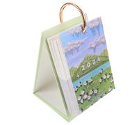 TOGEVAL 2024 Desktop Calendar for Desk with Oil Painting Design, Paper Material, Simple and Creative Style, for Desktop Decoration and Marking Important Dates, Suitable for Studies
