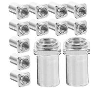 TOGEVAL 20pcs 6mm Iron Tom Lug Swivel Nuts for Floor Drum Replacement Drum Spare Parts for Snare and Tom Accessories Silver Tone Musical Instrument Components