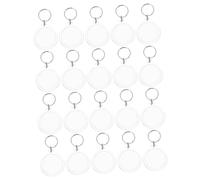 TOGEVAL 20pcs Acrylic Keychain Photo Frame Key Rings Blank Key Pendant for DIY Crafting Durable and Transparent Double-Sided Design for Family and Friends Photos