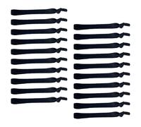 TOGEVAL 20pcs Adjustable Black Elastic Hair Bands for Men Thin High Stretch Wrist Hair Ties Knot Detail Ponytail Holder Suitable for Daily