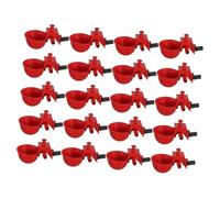 TOGEVAL 20PCS Adjustable Quail Chicken Water Drinkers Red Automatic Drinking Bowls for Poultry Birds Cups for Home and Commercial Farm Use Random Color