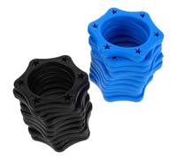 TOGEVAL 20pcs Black and Navy Hexagonal Silicone Microphone Anti-Rolling Protection Rings for Handheld Microphones, Non-Slip Mic Sleeve for KTV, Interview, Recording, and Performance Use