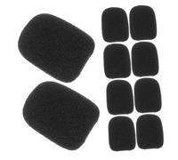 TOGEVAL 20pcs Black Microphone Windscreen Sponge Covers 30x22x8mm for Standard Handheld and Headset Mic Stage Use, Foam Mic Accessories for Noise Reduction and Wind Protection