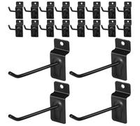 TOGEVAL 20pcs Black Slatwall Hooks 10cm Heavy Duty Utility Garage Storage Panel Hooks for Home Organization and Wall Mount Slatwall Organizers
