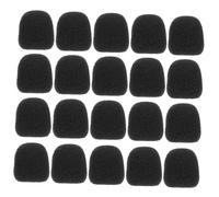 TOGEVAL 20pcs Black Sponge Microphone Covers 20x15x5mm Standard Handheld Mic Windshield Foam Replacement for Ktv and Household Use