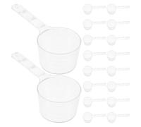 TOGEVAL 20pcs Clear Plastic Measuring Spoons with Graduated Scale Lightweight Ergonomic DIY Mask and Kitchen Cooking Measuring Scoop Set for Skincare Hair Dye Protein Powder Food and Tea