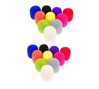 TOGEVAL 20pcs Colorful Thick Microphone Windscreen Sponge Covers Reusable Windproof Mic Protector for Handheld Microphones Fit for Karaoke Home Ktv Dustproof Sound Shield