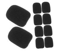 TOGEVAL 20pcs Microphone Covers Foam Windscreen Black 30x22x8mm Headset and Handheld Mic Accessory Replacement for Stage and Streaming Use