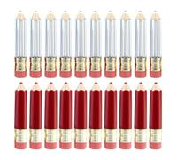 TOGEVAL 20pcs Pencil Shaped Refillable Lip Glazes Tube Plastic Bottles Mini Lip Gloss Containers for Making and Business Trip