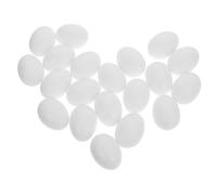 TOGEVAL 20pcs Plastic Pigeon Egg Props Solid Simulation Bird Eggs 3.8x2.8cm for Racing Pigeons Breeding and Nesting Accessories