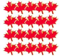 TOGEVAL 20pcs Red Maple Leaf Brooches Iron Enamel Pins Simple Chic Design for Formal and Daily Use Autumn Fall Leaves Lapel Accessories