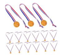 TOGEVAL 20pcs Sports Party Medals with Crown Design Plastic Awards for Soccer Football Competitions Kindergarten Graduation Dress Up Games Rewards
