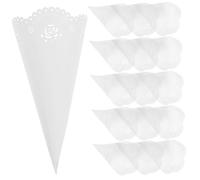 TOGEVAL 20PCS Transparent Hollow Confetti Holders Paper Petal Cones for Wedding Party Decorations DIY Craft Paper Cones and Easy to Fold for Wedding Favours Guests