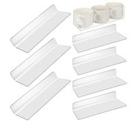 TOGEVAL 20pcs Transparent Shelf Dividers PVC Organizers for Retail Store Shelves Sturdy Plastic Separators for Closet Kitchen Cabinet Office Storage and Organization