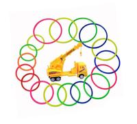TOGEVAL 21pcs Toss Rings Bright Plastic Rings for Outdoor Garden Multiple for Hand-eye Coordination and Motor Skill Development Random Colors for Boys and Birthday Party Favor Random Color