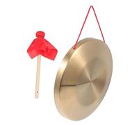 TOGEVAL 22cm Copper-plated Hand Gong Percussion Instrument Mallet Traditional Chinese Opera Gong Cymbal for Music Performance and Cultural Events Portable Hand-held String Random Style