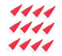 TOGEVAL 24 pcs Miniature DIY Elf Hats for Xmas Lollipop Decoration Soft Non Woven Mini Party Hats for Holiday Crafts and Doll Embellishments Random Colors Variation