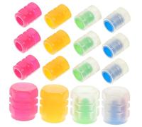 TOGEVAL 24pcs Dark Tire Valve Caps Fit for Cars Motorbikes Trucks Fluorescent Car Tire Air Stem Covers Easy Hand Installation Decorative Night Light