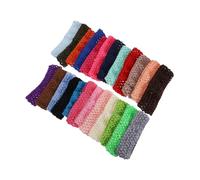 TOGEVAL 24pcs Elastic Crochet Headbands for Soft Stretchy Polyester Hairbands with No Damage Design Comfortable Bands for Boy Girl and Young Random Color