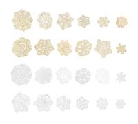 TOGEVAL 24pcs Handmade Cotton Crochet Lace Flowers Appliques DIY Doilies Coasters for Bags Baskets Table Decor Reusable Washable Cotton Crochet Pad