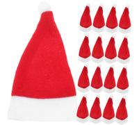 TOGEVAL 24PCS Mini Santa Hats Wine Bottle Covers Cutlery Organizer Bags Christmas Decorations Festive Tableware Covers Holiday Party Props for Family and Friends