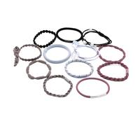 TOGEVAL 24pcs Mixed Color Korean Stretch Hair Ties Elastic Ponytail Holders for Women No Breakage Hair Bands with Strong Hold for Everyday Styling Random Color
