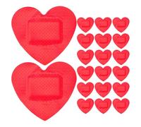 TOGEVAL 25pcs Heart-Shaped Adhesive Bandages 38x35mm Flexible Fabric Wounded Care Patch for Outdoor Sports Emergency Use Silicone Tape, Self-Adhesive Sensitive Skin Protection