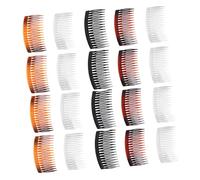 TOGEVAL 25PCS Lightweight Plastic Hair Side Combs Mix Black Transparent Coffee White Yellow Tortoise Red Tortoise for Women Portable Massage Styling Accessories