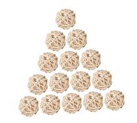 TOGEVAL 25pcs Natural Beige Rattan Balls for Aromatherapy Vase Filler Decorative Ornaments Handmade Diffuser Balls for Home Fragrance and Stylish Decoration