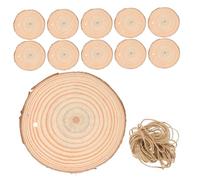 TOGEVAL 25PCS Rustic Wood Slices Crafts with Pre Drilled Jute Twine Smooth Edged Natural Wooden Discs for DIY Art Education Preschool Bulk Use Farmhouse Wedding and Christmas Decorations