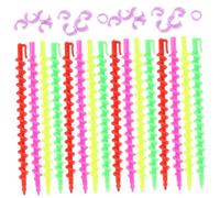 TOGEVAL 26pcs Small Plastic Spiral Curling Perm Rods 15cm Flexible Hair Rollers for Women Salon and Home Use