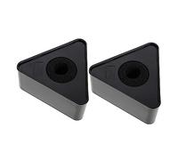 TOGEVAL 2pcs Abs Triangle Microphone Station Logo Flags for Interviewers, Portable Small Mic Logo Flags Black Plastic Sturdy Design, Suitable for Broadcasting and Reporting