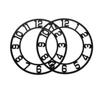 TOGEVAL 2pcs Acrylic Round Wall Clock Stickers with Black Arabic Numerals DIY Frameless Clock Face Decals for Entryway Decoration Easy Peel and Stick Installation Wall Art Decal