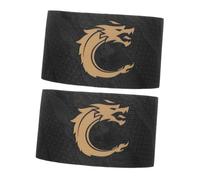 TOGEVAL 2pcs Adjustable Elastic Football Soccer Captain Armbands for Men Women Youth Comfortable Fit for Training Matches Leadership Identification Team Division Black