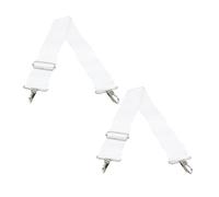 TOGEVAL 2pcs Adjustable Nylon Snare Drum Sling Strap, White Military Drum Belt Replacement with Stay-in-place Design for Marching and Practice