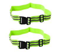 TOGEVAL 2pcs Adjustable Reflective Safety Strap Green Night Running Gear Elastic Design for Comfort for Hiking Cycling and Outdoor Activities Durable and Practical Shoulder Belt