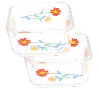 TOGEVAL 2pcs Anti-dump Small Animal Bowl Glass Guinea Pig Food Dish Hamster Feeder for Small Pets and Hygienic Feeding for Chinchillas Rats and Bunnies