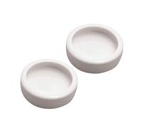 TOGEVAL 2pcs Anti-escape Ceramic Feeding Bowl for Crawling Pets Round Shrimp Food Dish 9.5x9.5x3cm for Reptiles and Small Animals
