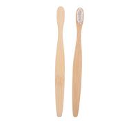TOGEVAL 2pcs Bamboo Adult Toothbrush with Flexible Soft Bristles Ergonomic Wide Head Design for Gentle Gum Care Natural Biodegradable Bamboo Handle for Plaque Removal and Fresh Breath